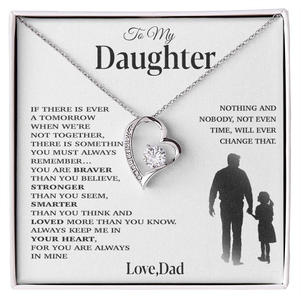 To My Daughter Necklace, Gift for Daughter from Dad, Father Daughter Necklace 29_11_White