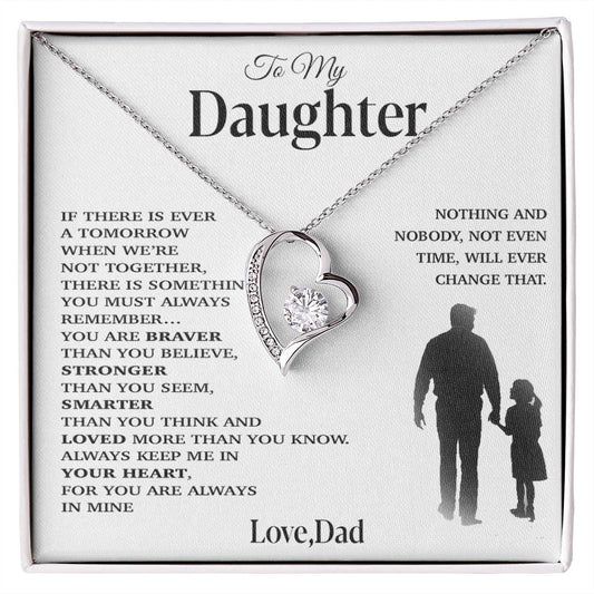 To My Daughter Necklace, Gift for Daughter from Dad, Father Daughter Necklace 29_11_White