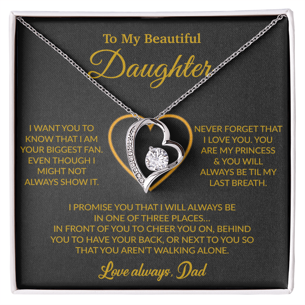 To My Daughter Necklace, Gift for Daughter from Dad, Father Daughter Necklace 17_6_Gold