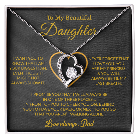 To My Daughter Necklace, Gift for Daughter from Dad, Father Daughter Necklace 17_6_Gold