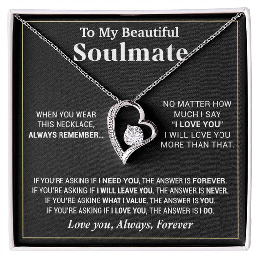 To My Beautiful Soulmate Necklace, Gifts For Girlfriend, Necklace For Girlfriend, Girlfriend Birthday Gift, Gift For Her