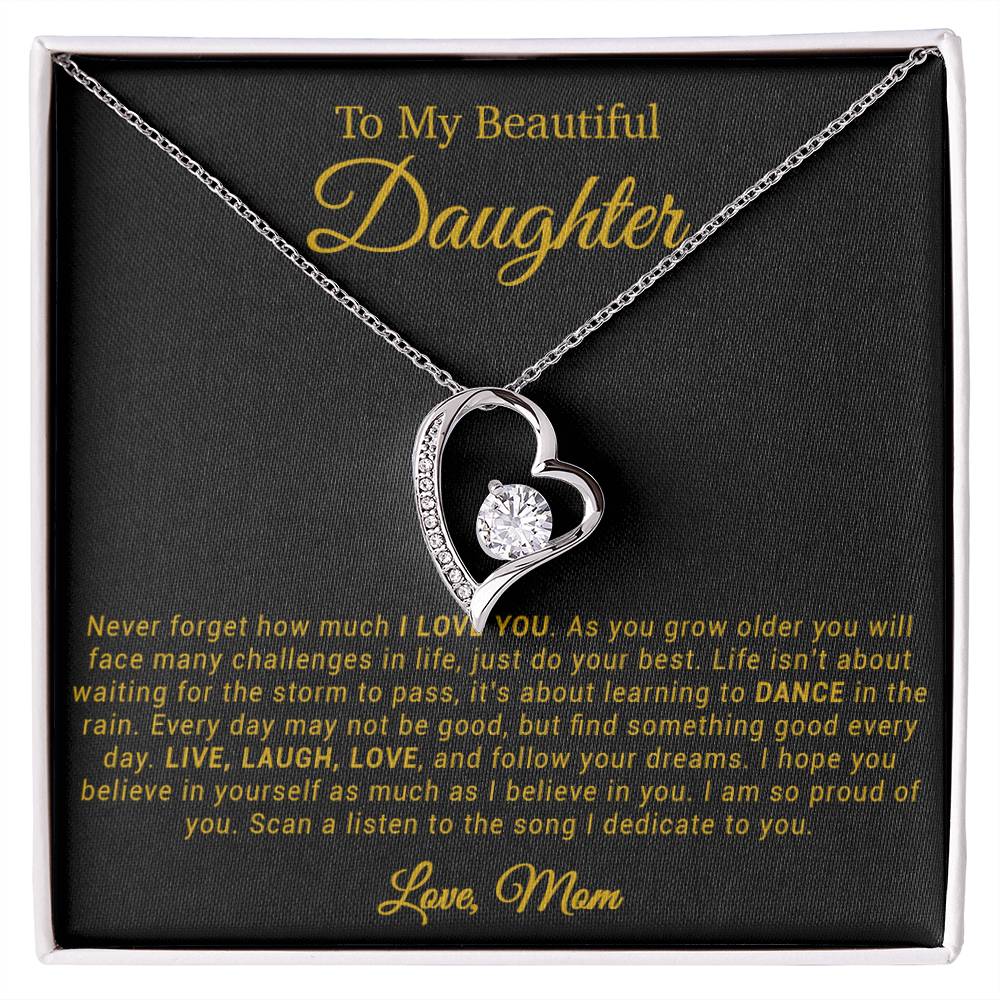 To My Daughter Necklace, Gift for Daughter from mom, Daughter mother Necklace 20_4_Gold