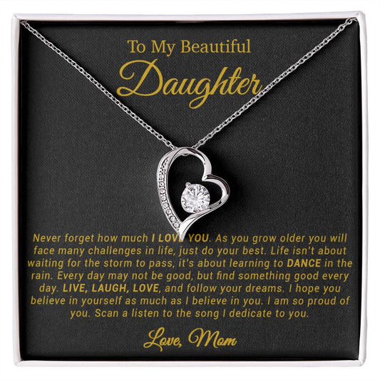 To My Daughter Necklace, Gift for Daughter from mom, Daughter mother Necklace 20_4_Gold