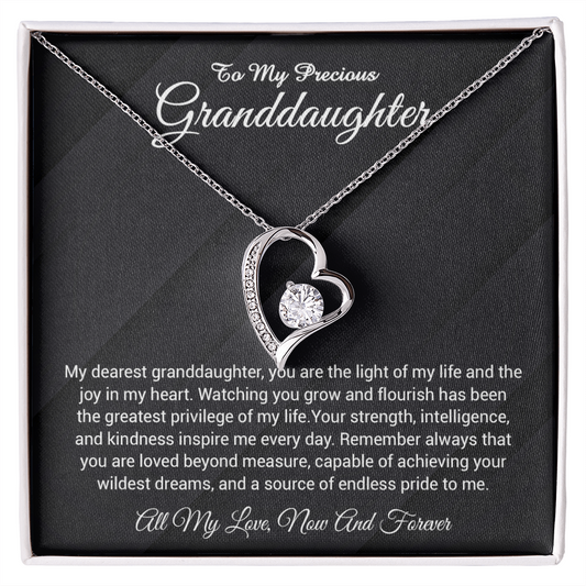 To My Granddaughter Necklace, Gift From Grandmother to Granddaughter Necklace