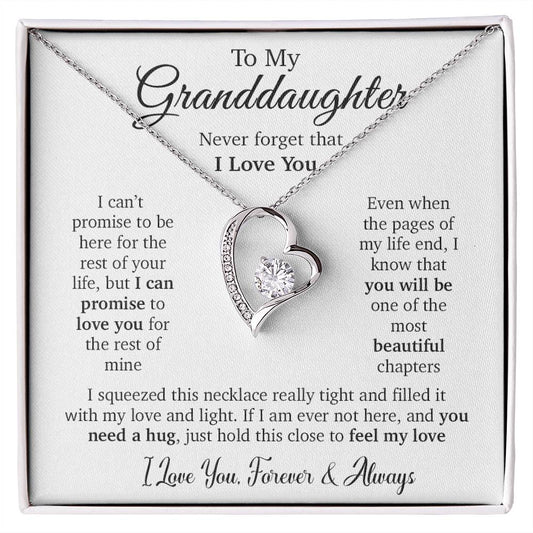 To My Granddaughter Necklace,Granddaughter Christmas Gift,Granddaughter Birthday Gift_White