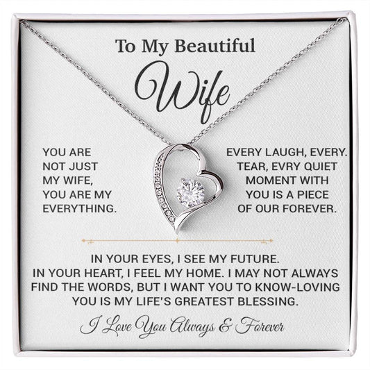 To My Wife Necklace, Christmas Gifts For Women, Anniversary Gift For Wife 10_9_White
