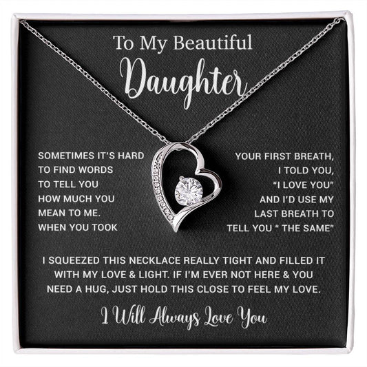 To My Daughter Necklace, Gift for Daughter from Dad, Father Daughter Necklace  11_5_Black
