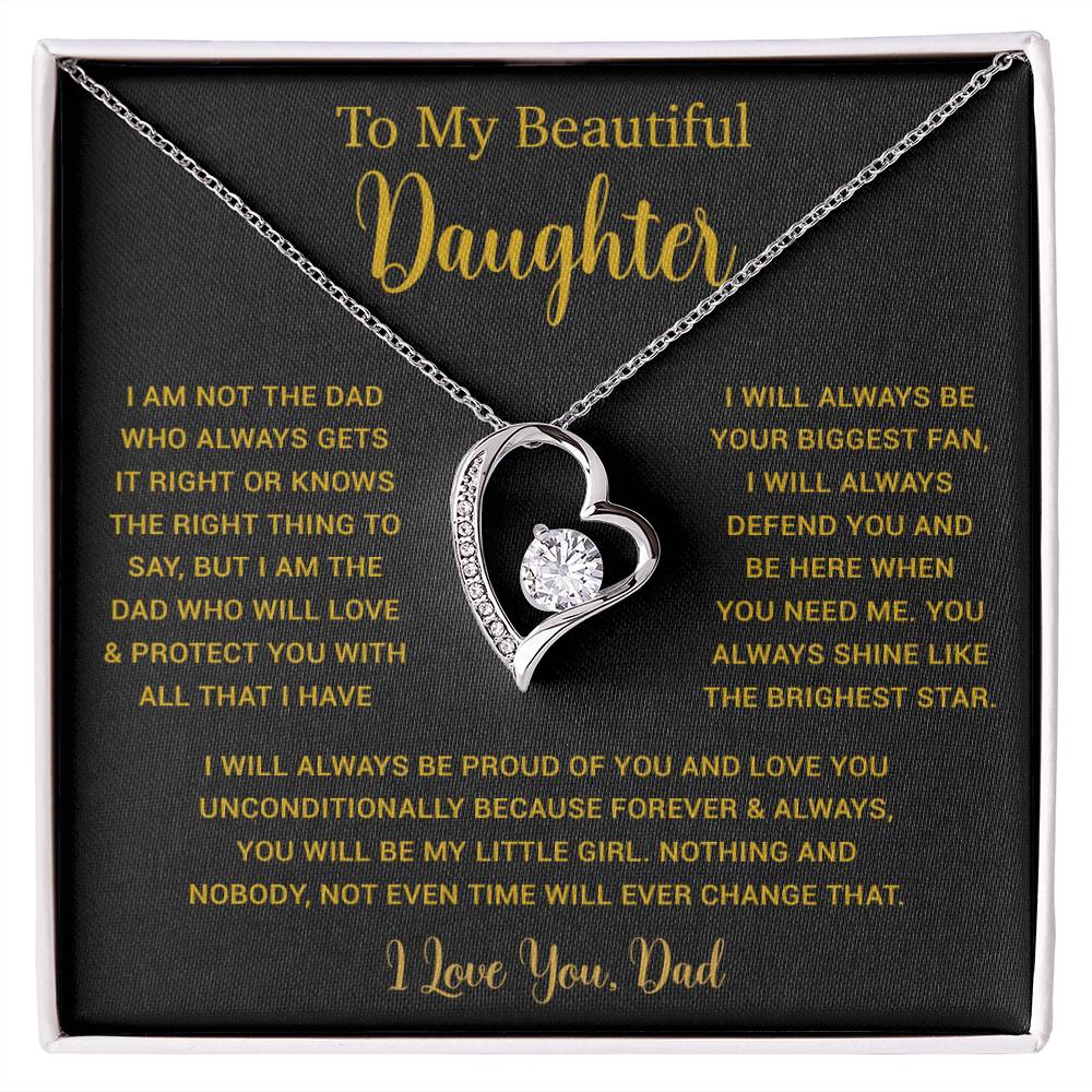 To My Daughter Necklace, Gift for Daughter from Dad, Father Daughter Necklace  6_5_Gold
