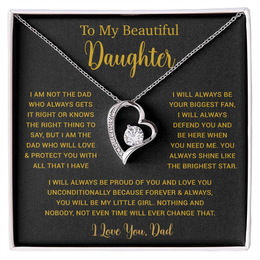 To My Daughter Necklace, Gift for Daughter from Dad, Father Daughter Necklace  6_5_Gold