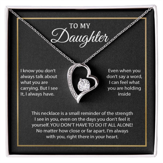 To My Daughter Necklace, Gift for Daughter from Mom, Daughter Mother Necklace 24_3_Black