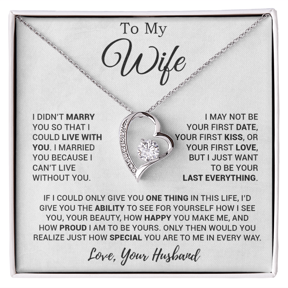 To My Wife Necklace, Gift For Wife, Anniversary Gift For Wife, Necklace For Wife 27_3_White