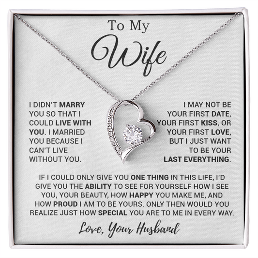 To My Wife Necklace, Gift For Wife, Anniversary Gift For Wife, Necklace For Wife 27_3_White