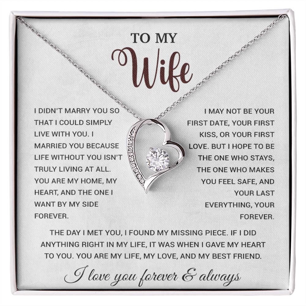 To My Wife Necklace, Gift For Wife, Anniversary Gift For Wife, Necklace For Wife 21_9_White