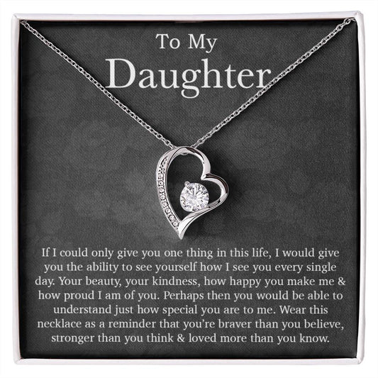 To My Daughter Necklace, Daughter Necklace, Daughter Gift, Daughter Necklace From Dad, Heart Shaped Necklace