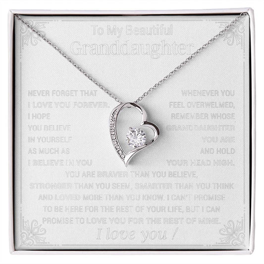 To My Granddaughter Necklace, Granddaughter Gifts From Grandpa Grandma