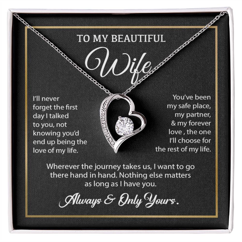 To My Wife Necklace, Gift For Wife, Anniversary Gift For Wife, Necklace For Wife 24_7_Black