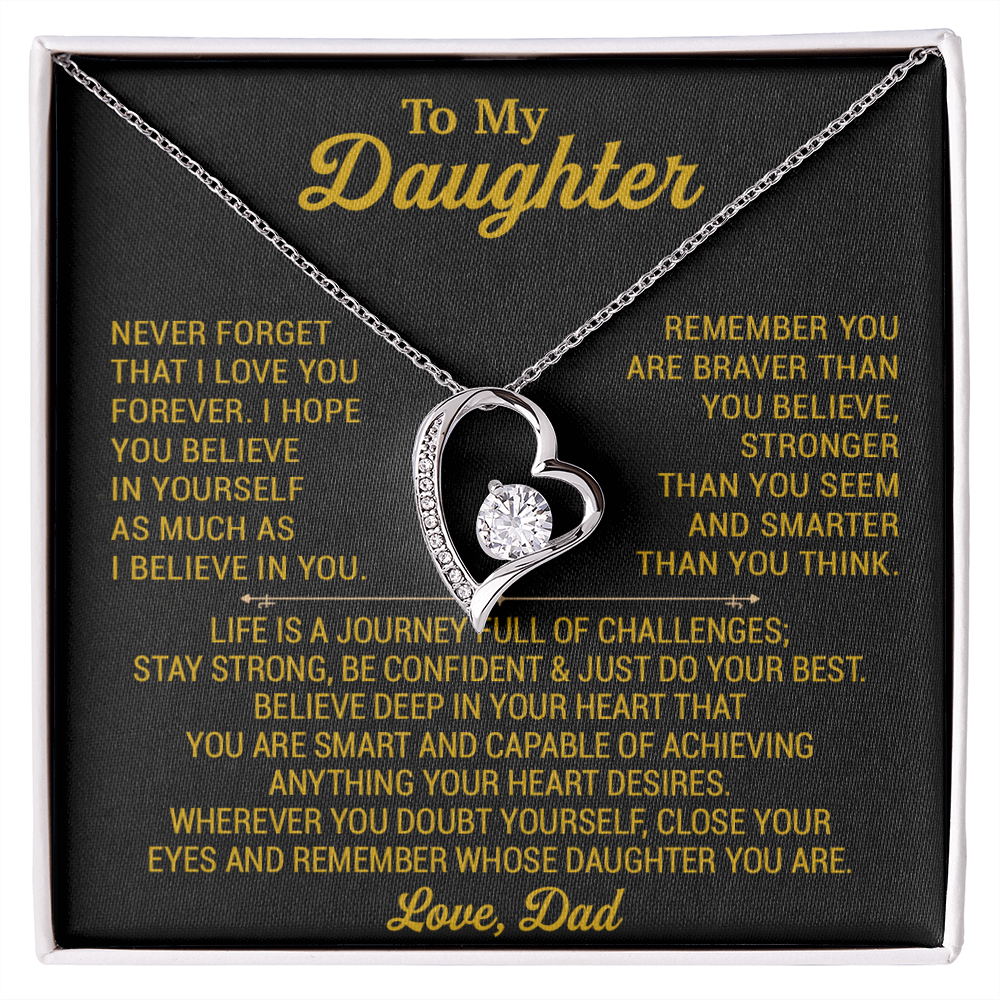To My Daughter Necklace, Daughter Father Necklace, Daughter Gift From Dad 28_8_Gold