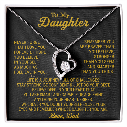 To My Daughter Necklace, Daughter Father Necklace, Daughter Gift From Dad 28_8_Gold