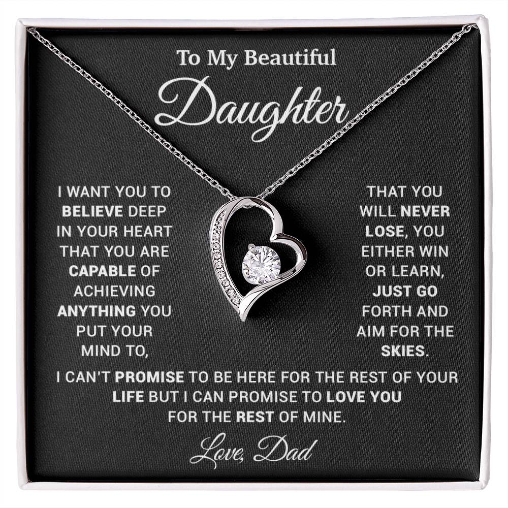 To My Daughter Necklace, Gift for Daughter from Dad, Father Daughter Necklace 26_2_Black