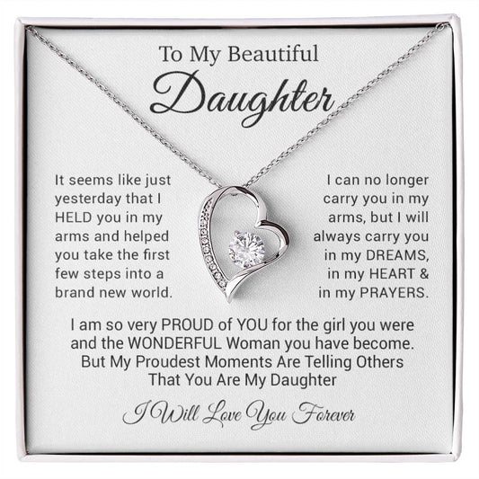 To My Daughter Necklace, Gift For Daughter, From Mom Or Dad