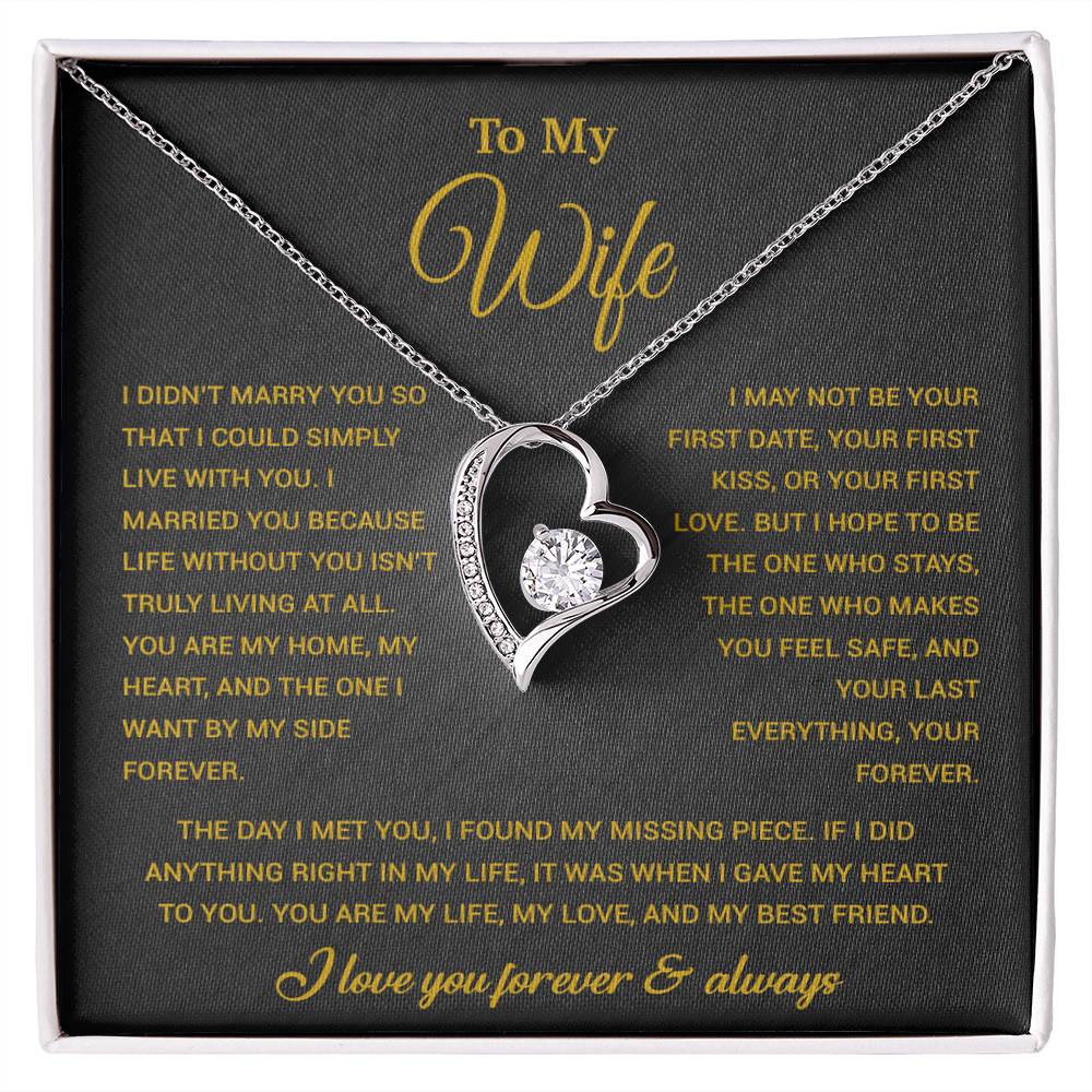 To My Wife Necklace, Gift For Wife, Anniversary Gift For Wife, Necklace For Wife 21_9_Gold