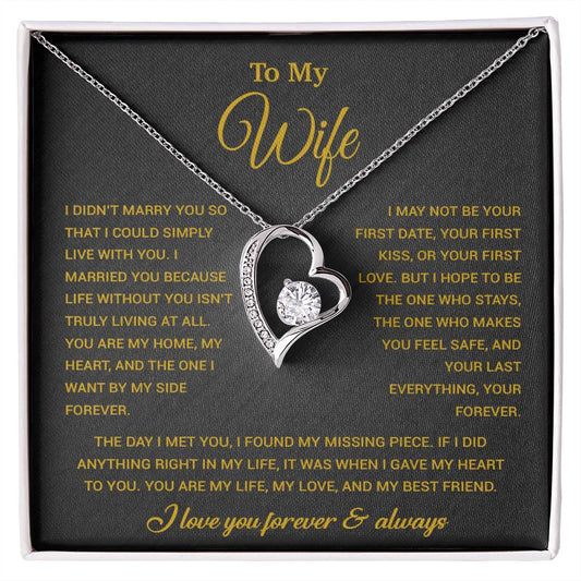 To My Wife Necklace, Gift For Wife, Anniversary Gift For Wife, Necklace For Wife 21_9_Gold
