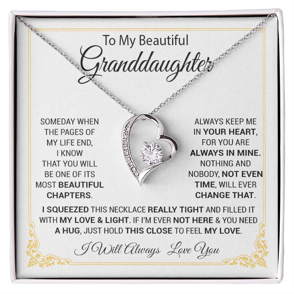 To My Granddaughter Necklace, Gift For Your Granddaughter, Christmas,Anniversary, Graduation