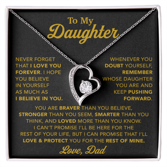 To My Daughter Necklace, Gift for Daughter from Dad, Father Daughter Necklace 15_11_Gold