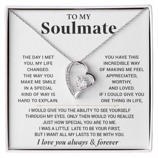 To My Soulmate Necklace Gift For Wife Girlfriend Birthday Anniversary Christmas