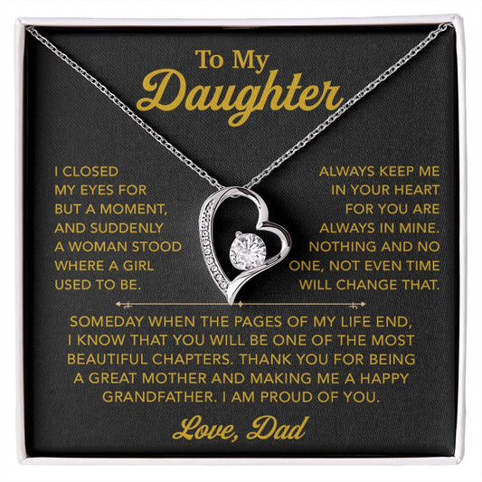 To My Daughter Necklace, Gift for Daughter from Dad, Father Daughter Necklace 26_12_Gold
