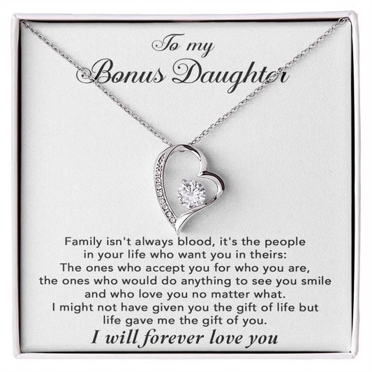 To My Bonus Daughter Necklace, Gift for Bonus Daughter, Step Daughter Birthday