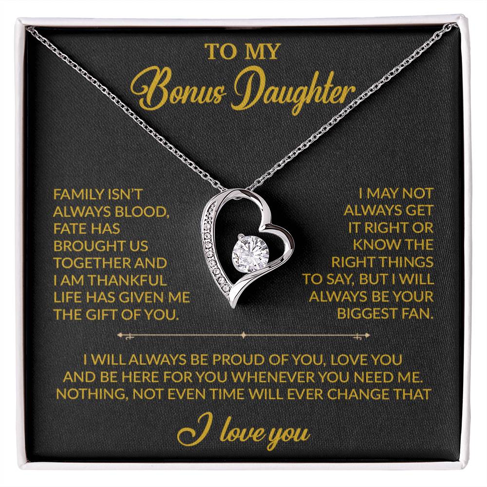 To My Bonus Daughter Necklace, Gift for Bonus Daughter, Step Daughter Birthday 20_2_Gold