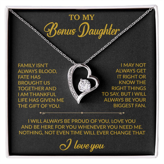 To My Bonus Daughter Necklace, Gift for Bonus Daughter, Step Daughter Birthday 20_2_Gold