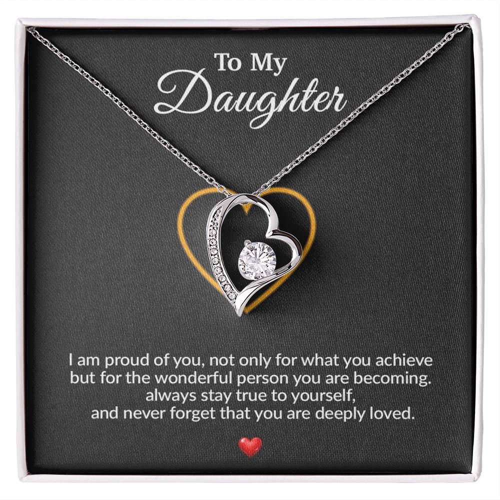 To My Daughter Necklace, Gift for Daughter from Dad, Father Daughter Necklace 12_8_Black