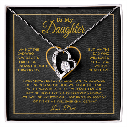 To My Daughter Necklace, Gift For Daughter From Dad, Daughter Father Necklace 6_12_Gold