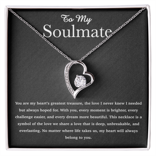 To My Soulmate Necklace, Anniversary Gift For Her, Wife, Girlfriend, Soulmate Gift