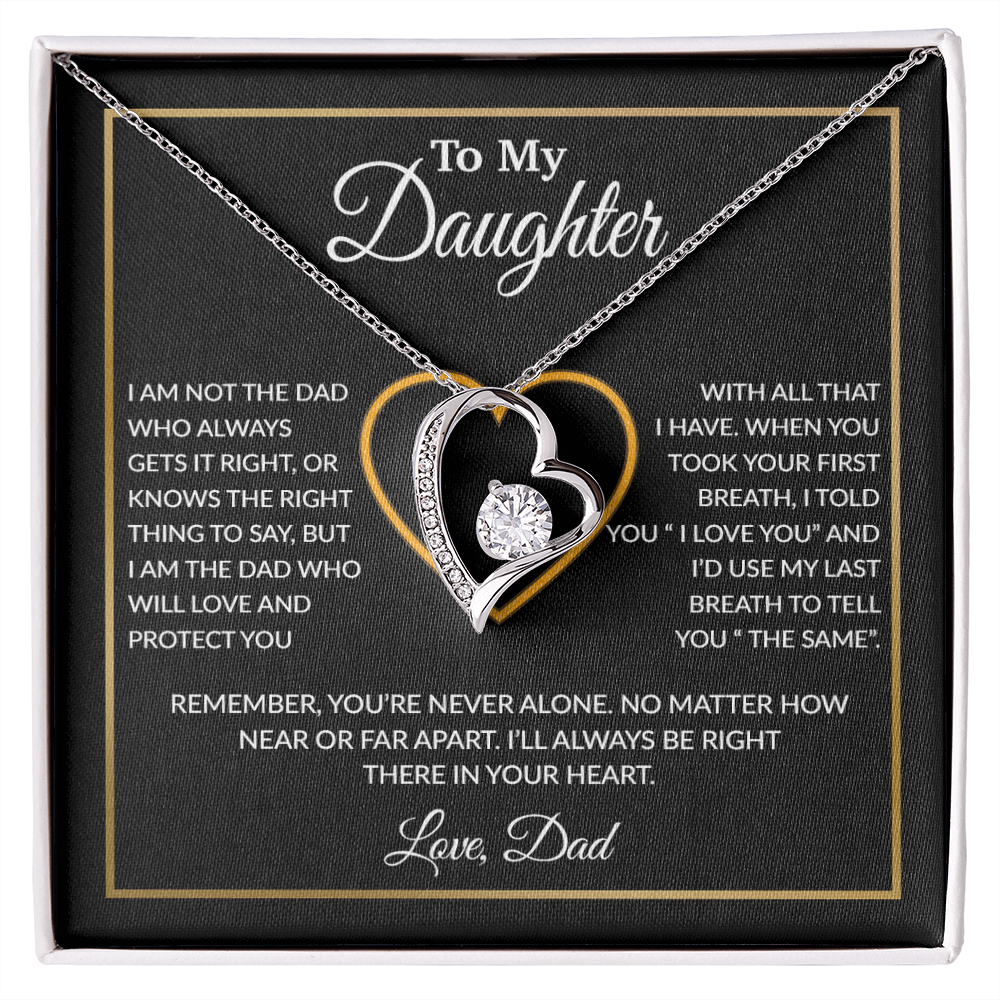 To My Daughter Necklace, Gift For Daughter From Dad, Daughter Father Necklace 13_1_Black