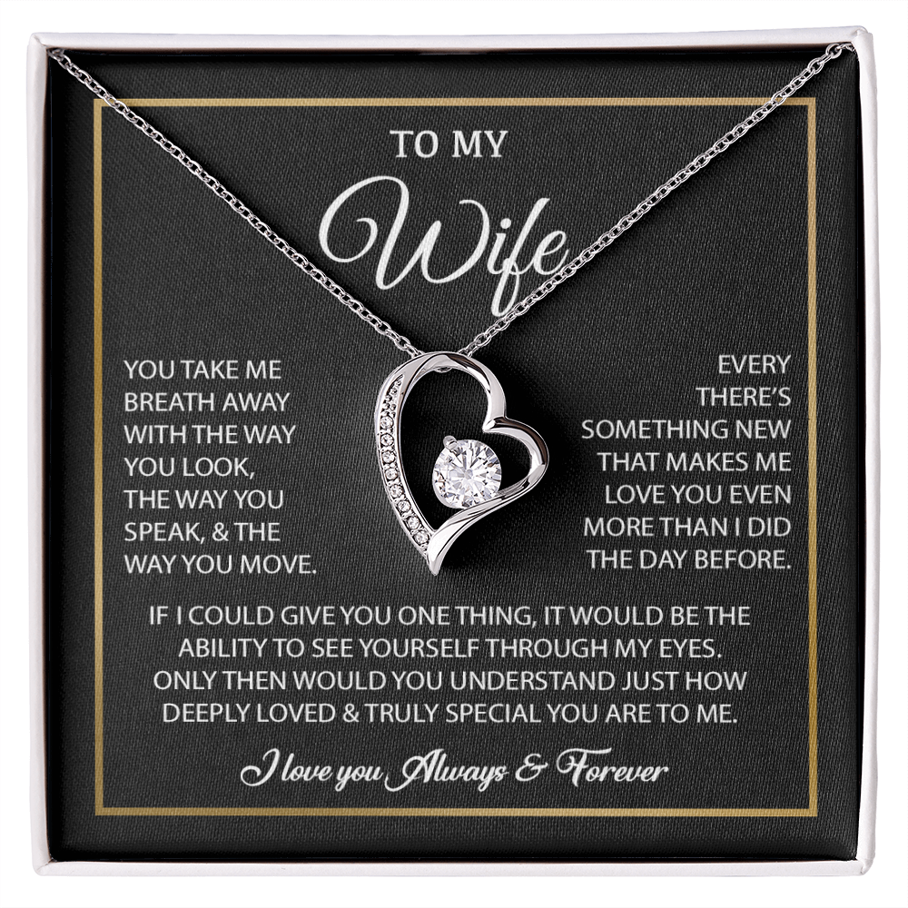 To My Wife Necklace, Gift For Wife, Anniversary Gift For Wife, Necklace For Wife 25_7_Black
