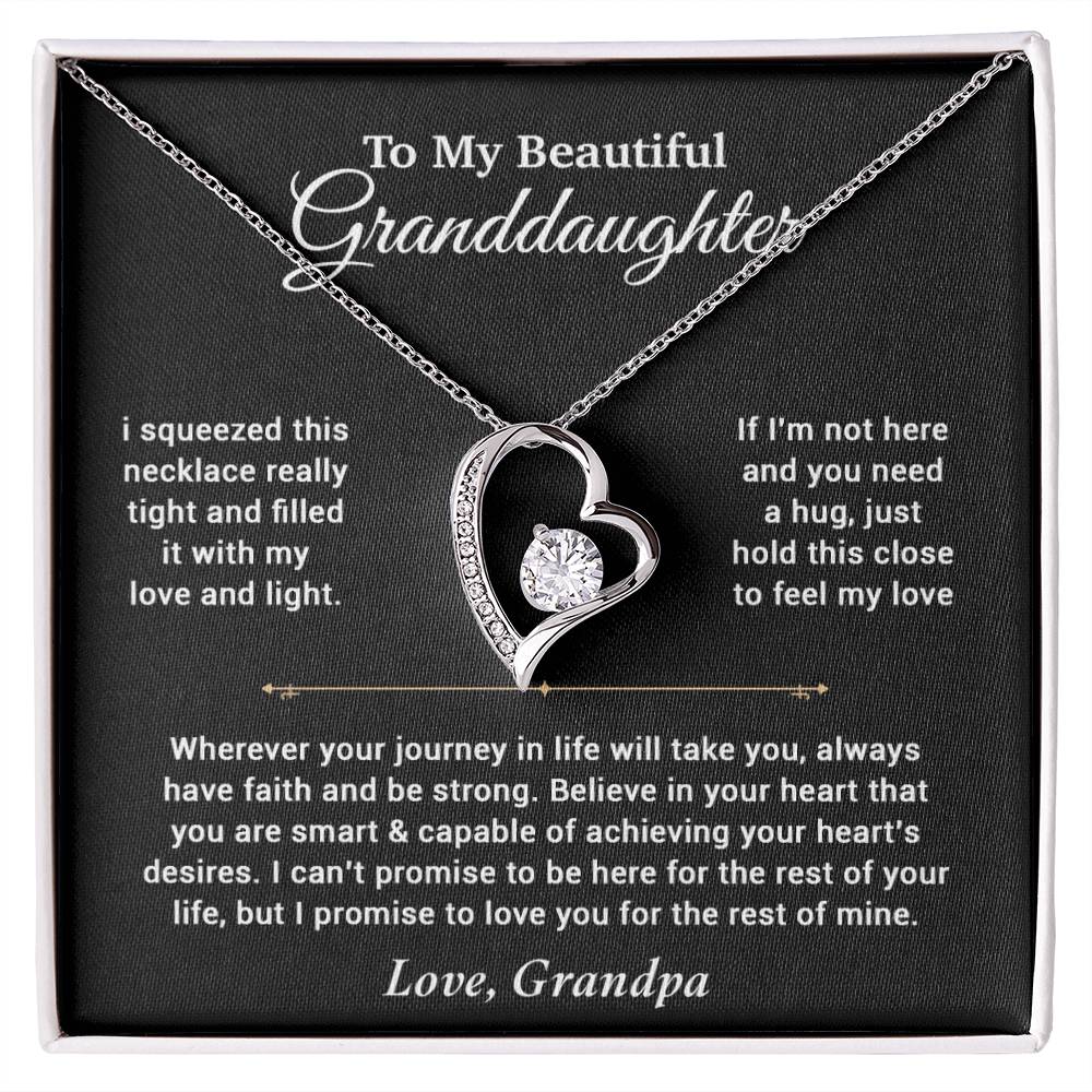 To My Granddaughter Necklace, Birthday Gift For Granddaughter, Birthday Gifts 11_6_Black