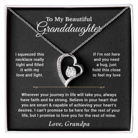 To My Granddaughter Necklace, Birthday Gift For Granddaughter, Birthday Gifts 11_6_Black