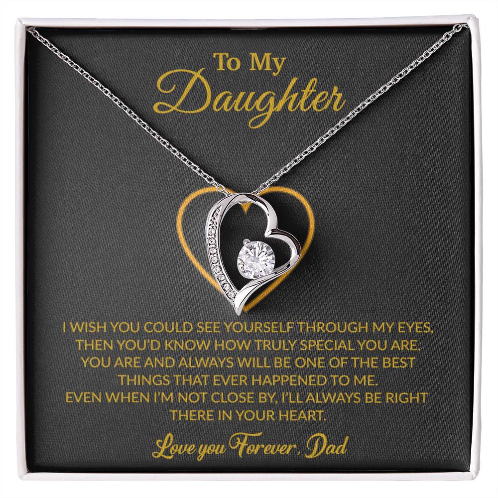 To My Daughter Necklace, Gift for Daughter from Dad, Father Daughter Necklace 22_6_Black