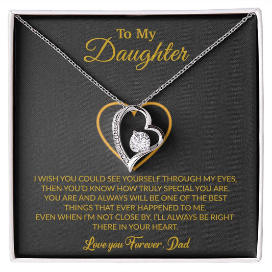 To My Daughter Necklace, Gift for Daughter from Dad, Father Daughter Necklace 22_6_Black