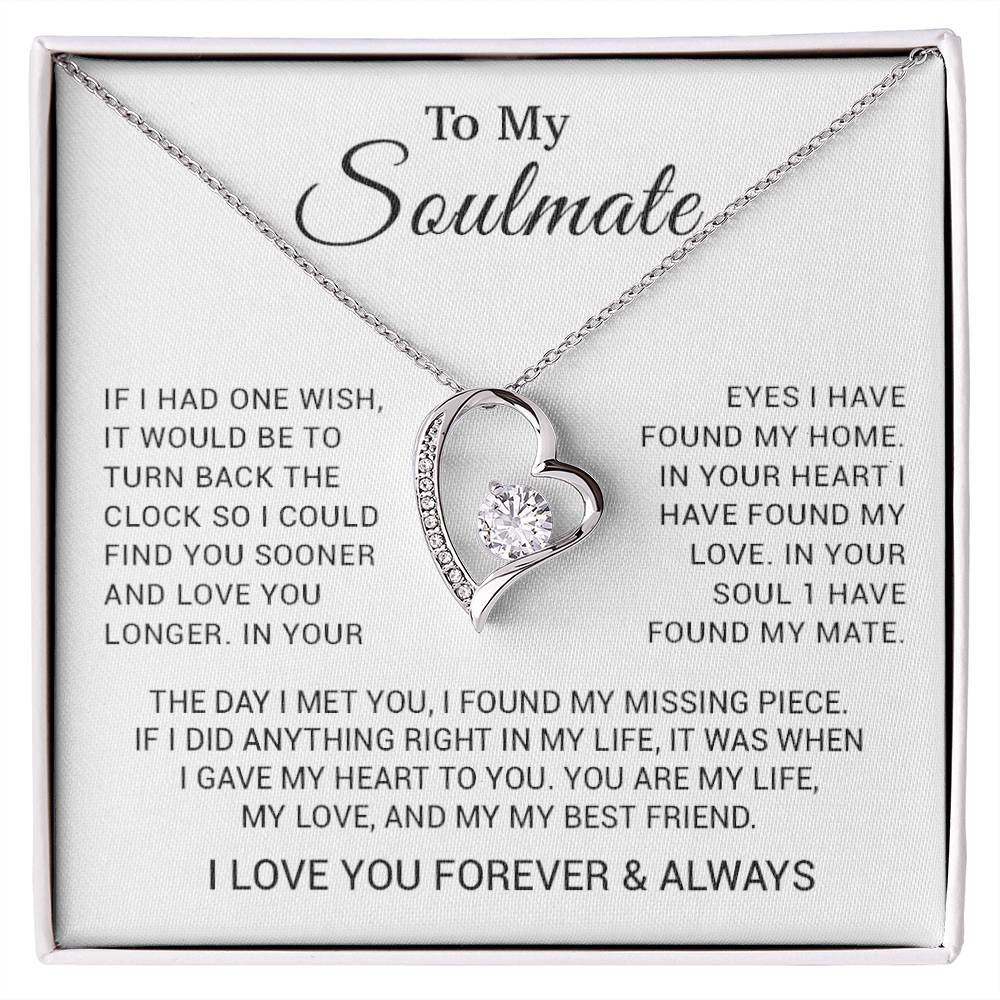 To My Soulmate Necklace, Wife, Girlfriend, Anniversary, Valentine, Birthday Gifts