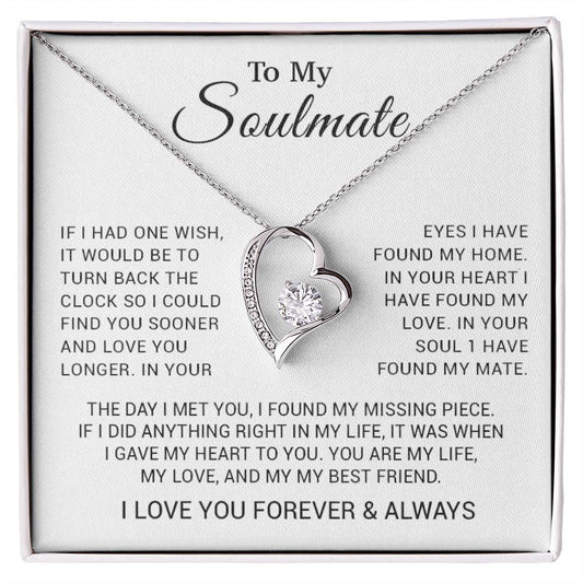 To My Soulmate Necklace, Wife, Girlfriend, Anniversary, Valentine, Birthday Gifts