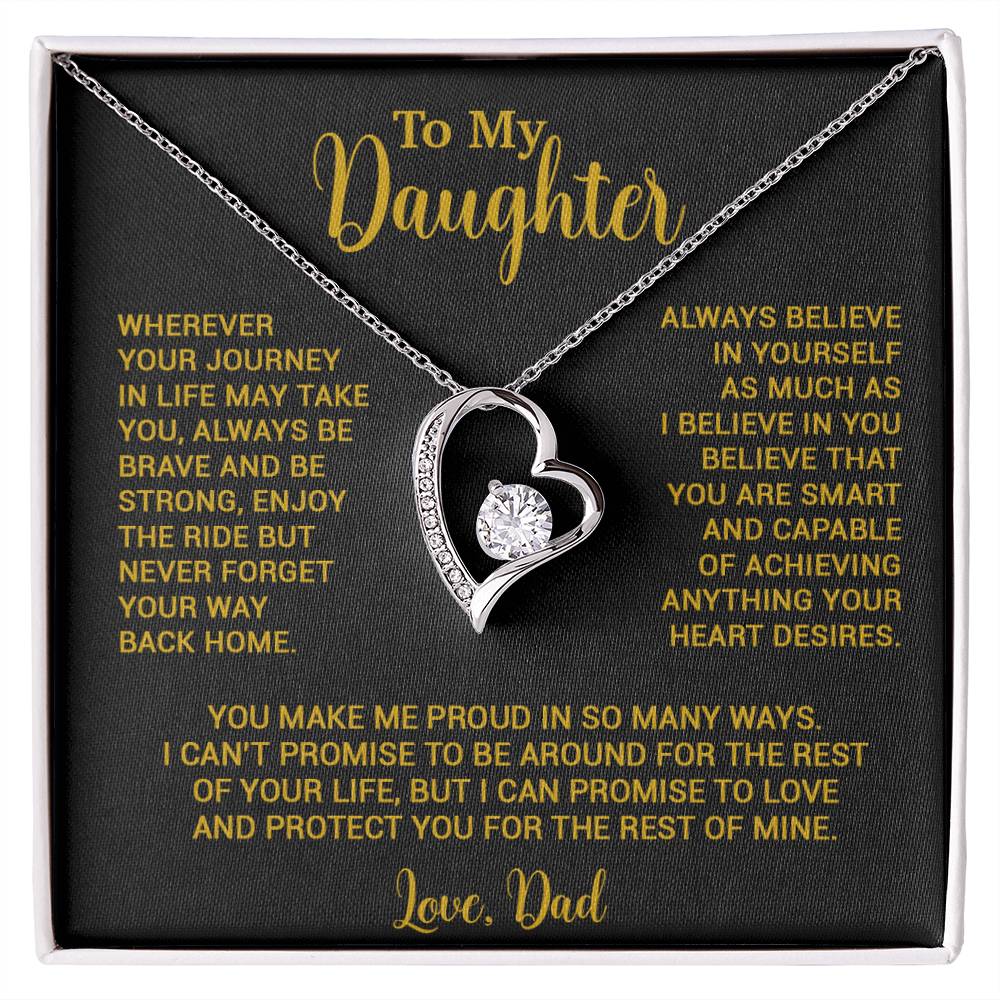 To My Daughter Necklace, Gift for Daughter from Dad, Father Daughter Necklace 3_6_Gold