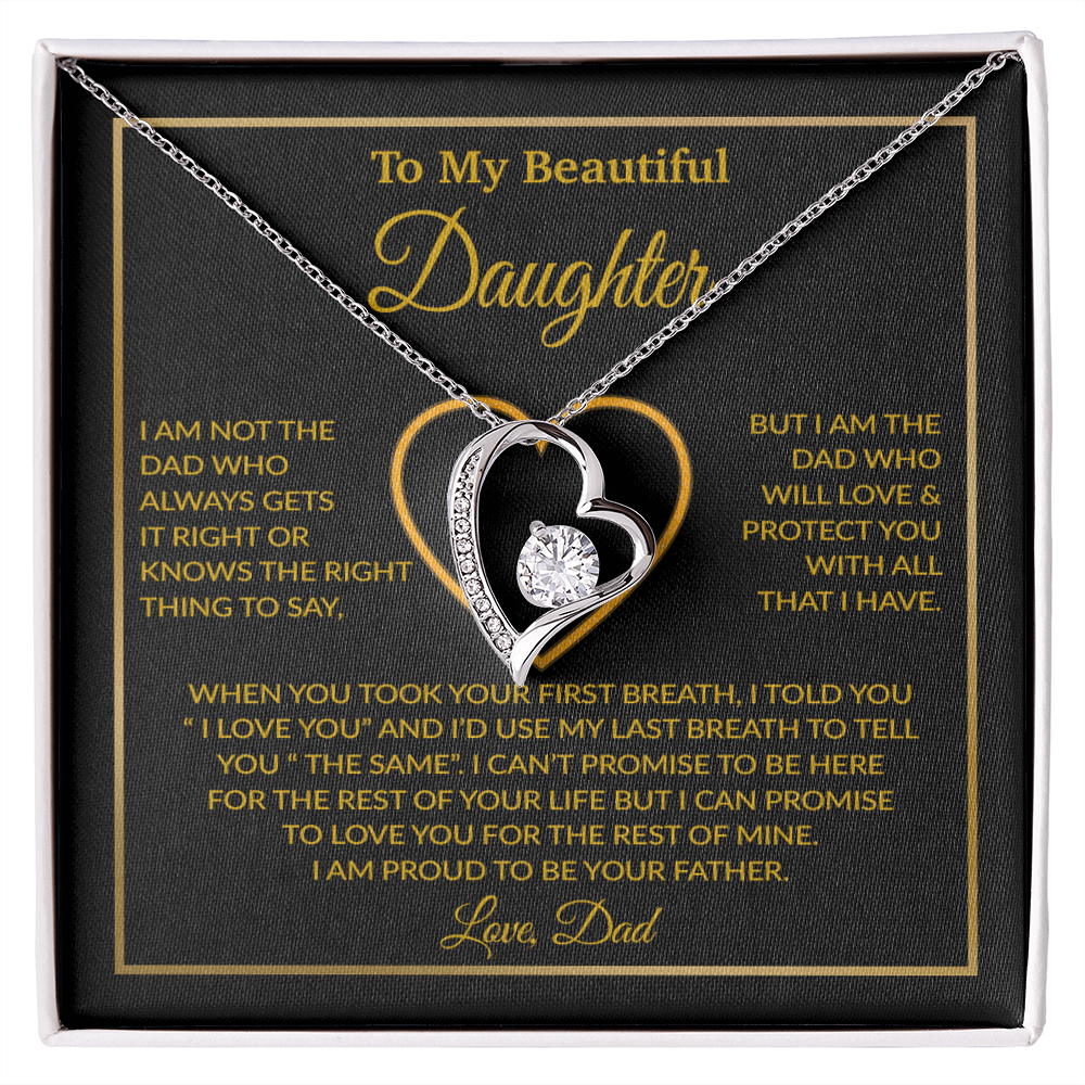 To My Daughter Necklace, Gift For Daughter From Dad, Daughter Father Necklace 12_1_Gold