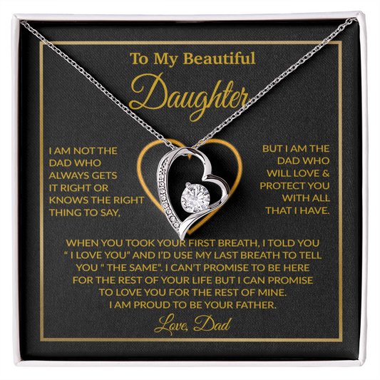To My Daughter Necklace, Gift For Daughter From Dad, Daughter Father Necklace 12_1_Gold