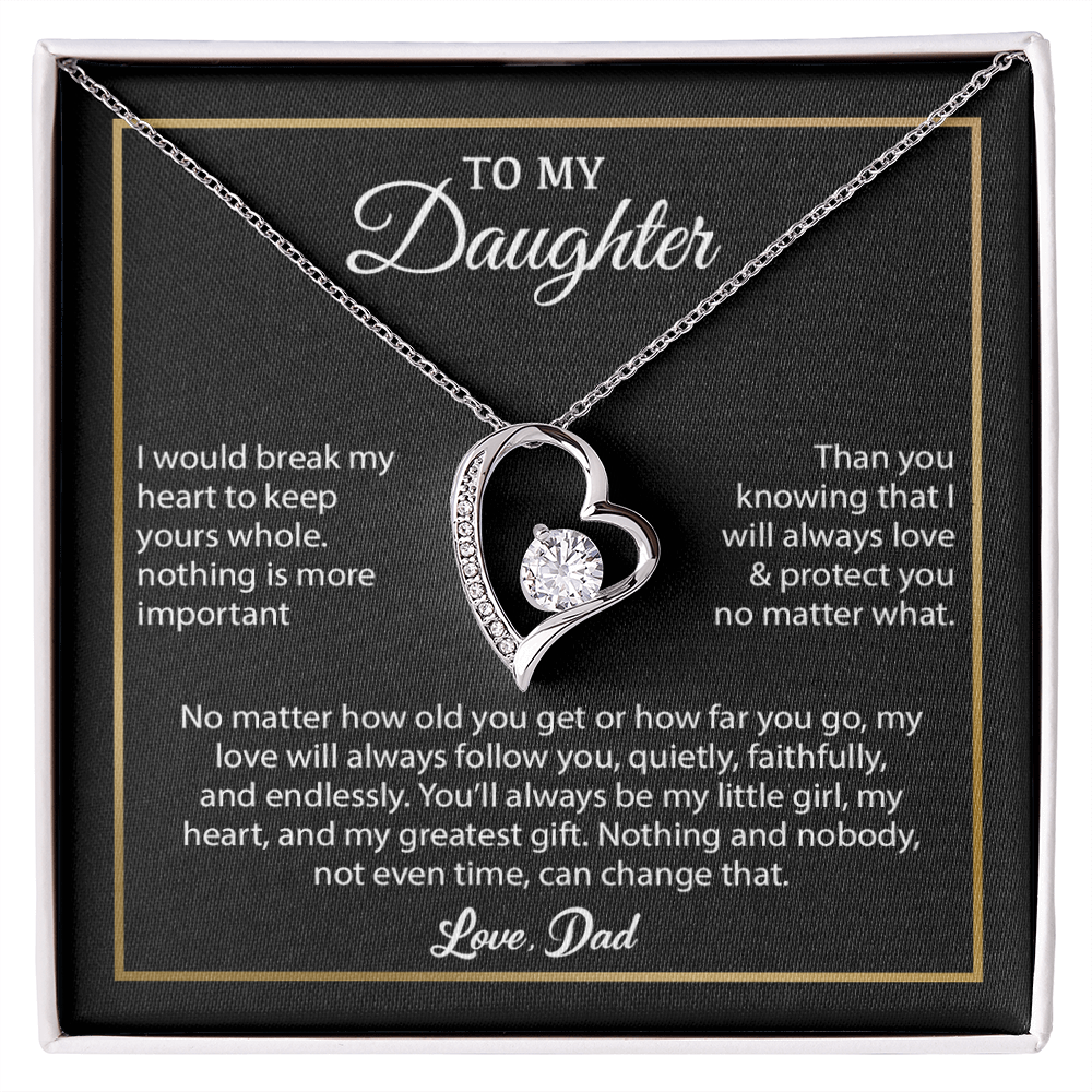 To My Daughter Necklace, Gift for Daughter from Dad, Father Daughter Necklace 4_6_Black