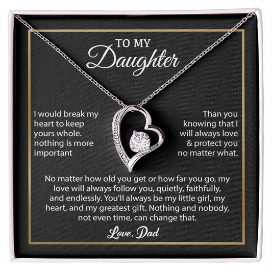 To My Daughter Necklace, Gift for Daughter from Dad, Father Daughter Necklace 4_6_Black