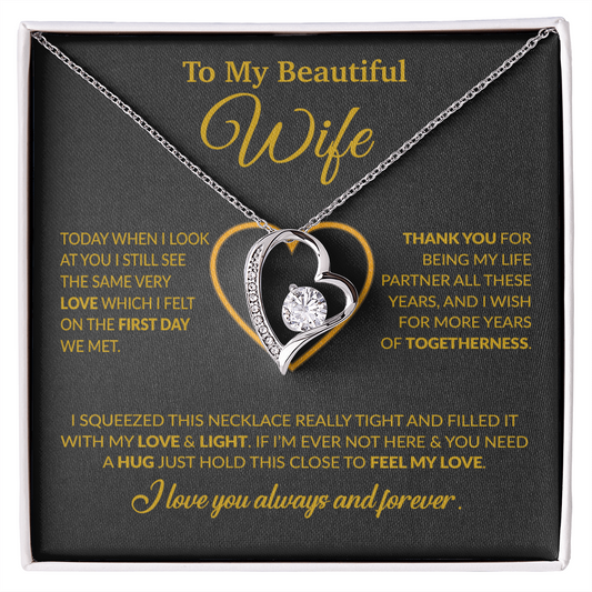 To My Wife Necklace, Christmas Gifts For Women, Anniversary Gift For Wife 9_12_Gold